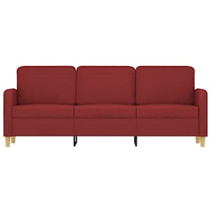 vidaXL Trivietė sofa, raudonojo vyno spalvos, 180cm, audinys