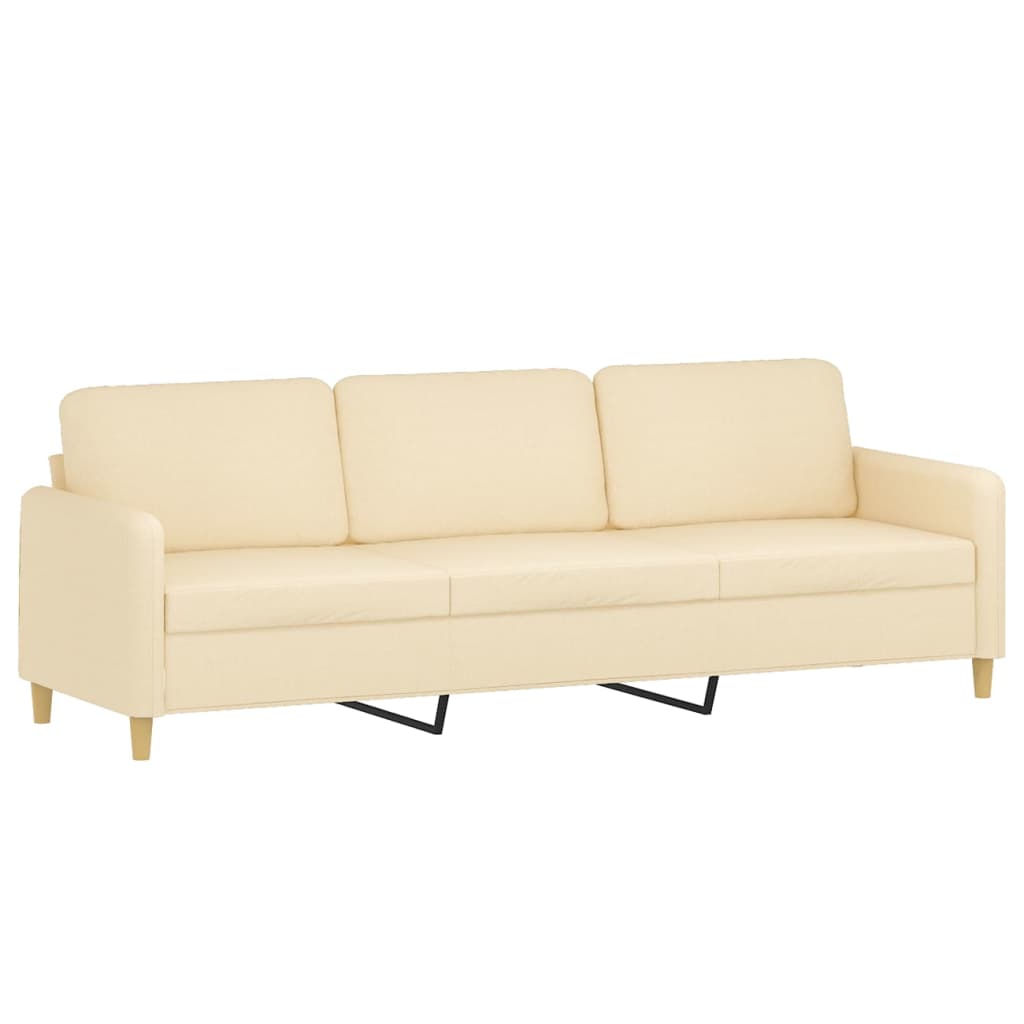 3-Sitzer-Sofa Creme 210 cm Stoff-2
