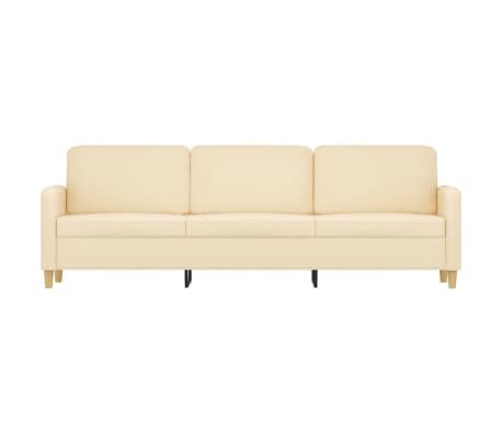 vidaXL Trivietė sofa, kreminės spalvos, 210cm, audinys