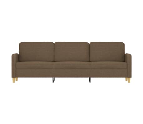 vidaXL Trivietė sofa, rudos spalvos, 210cm, audinys