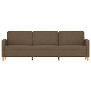 vidaXL Trivietė sofa, rudos spalvos, 210cm, audinys
