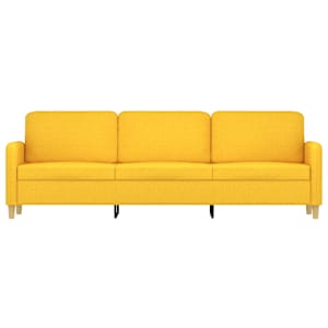 vidaXL Trivietė sofa, &scaron;viesiai geltonos spalvos, 180cm, audinys