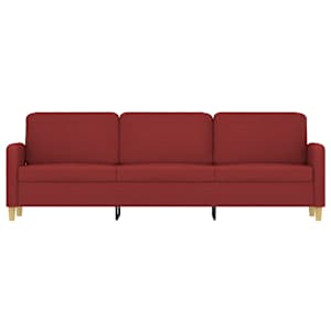 vidaXL Trivietė sofa, raudonojo vyno spalvos, 180cm, audinys