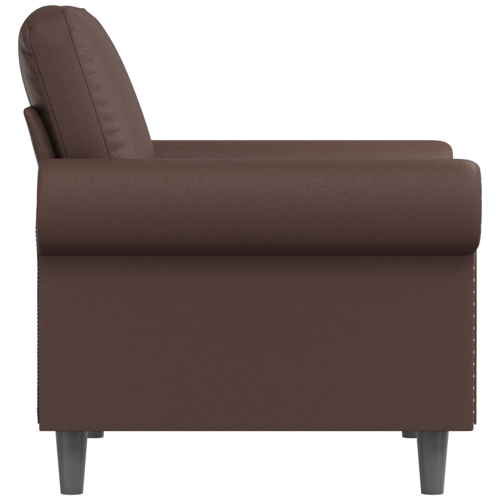 Canapea de o persoană, maro, 60 cm, piele ecologică