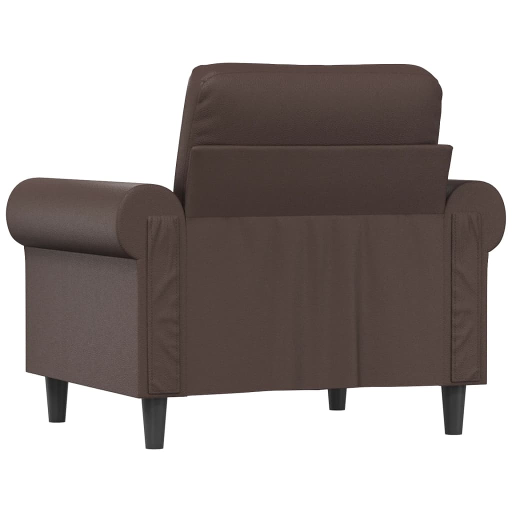 Canapea de o persoană, maro, 60 cm, piele ecologică