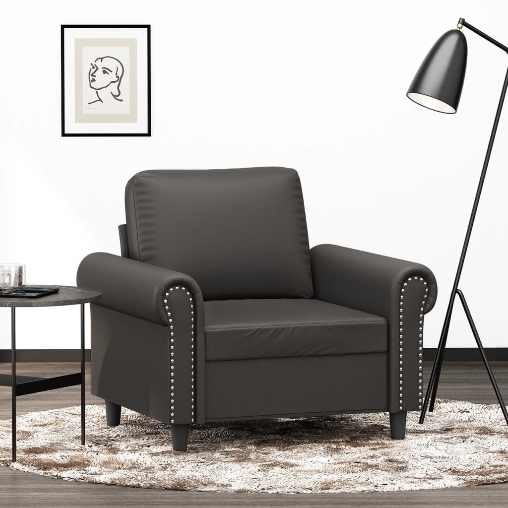 vida XL Sessel Grau 60 cm Kunstleder