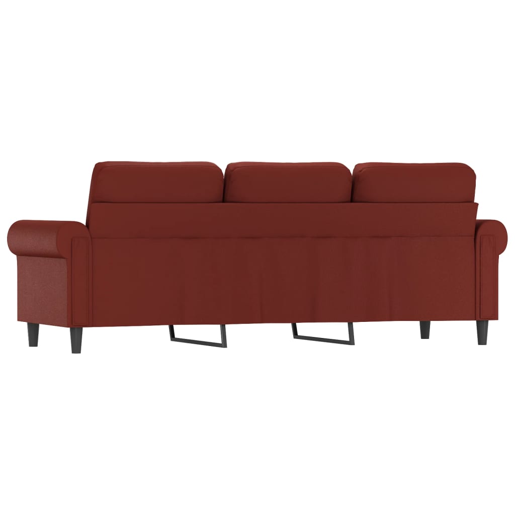 trīsvietīgs dīvāns, vīnsarkans, 180 cm, mākslīgā āda | Stepinfit.lv