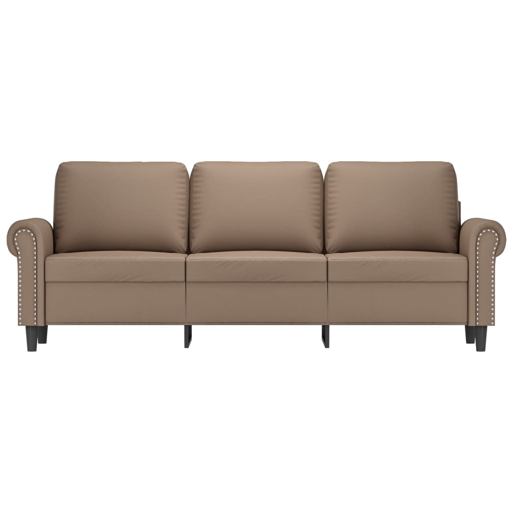 trīsvietīgs dīvāns, kapučīno krāsa, 180 cm, mākslīgā āda | Stepinfit.lv