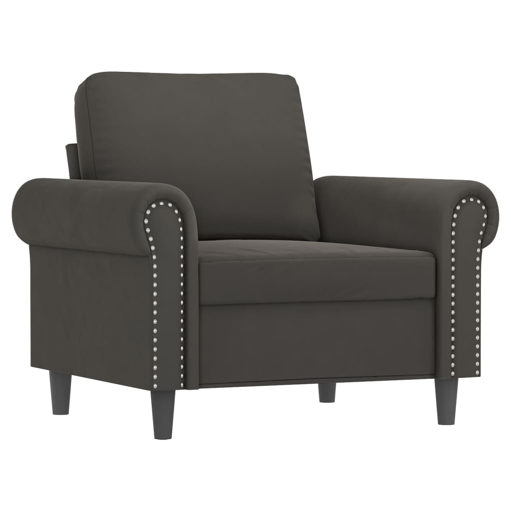 VidaXL Sofa Chair Dark Gray 23.6 Velvet