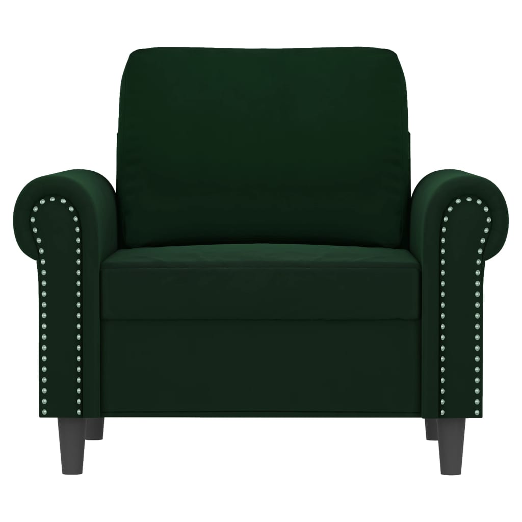 vidaXL Krėslas, tamsiai žalios spalvos, 60cm, aksomas