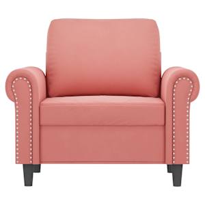 vidaXL Krėslas, rožinės spalvos, 60cm, aksomas