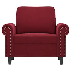 vidaXL Krėslas, raudonojo vyno spalvos, 60cm, aksomas