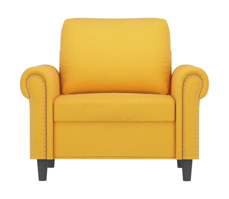 vidaXL Krėslas, geltonos spalvos, 60cm, aksomas