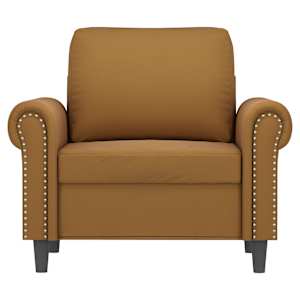 vidaXL Krėslas, rudos spalvos, 60cm, aksomas