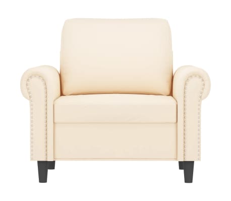 vidaXL Krėslas, kreminės spalvos, 60cm, aksomas