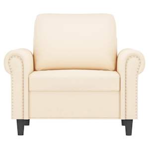 vidaXL Krėslas, kreminės spalvos, 60cm, aksomas