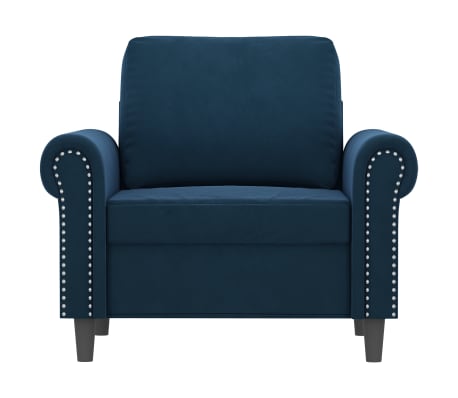 vidaXL Krėslas, mėlynos spalvos, 60cm, aksomas