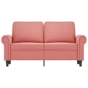 vidaXL Dvivietė sofa, rožinės spalvos, 120cm, aksomas