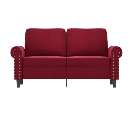 vidaXL Dvivietė sofa, raudonojo vyno spalvos, 120cm, aksomas