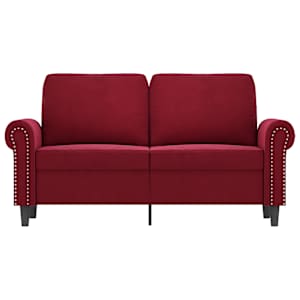 vidaXL Dvivietė sofa, raudonojo vyno spalvos, 120cm, aksomas