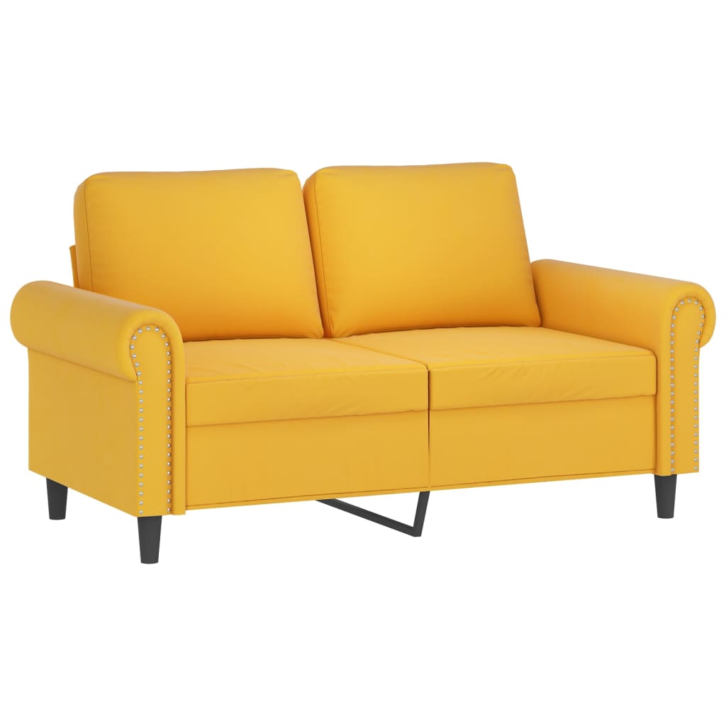2-Sitzer-Sofa Gelb 120 cm Samt-2