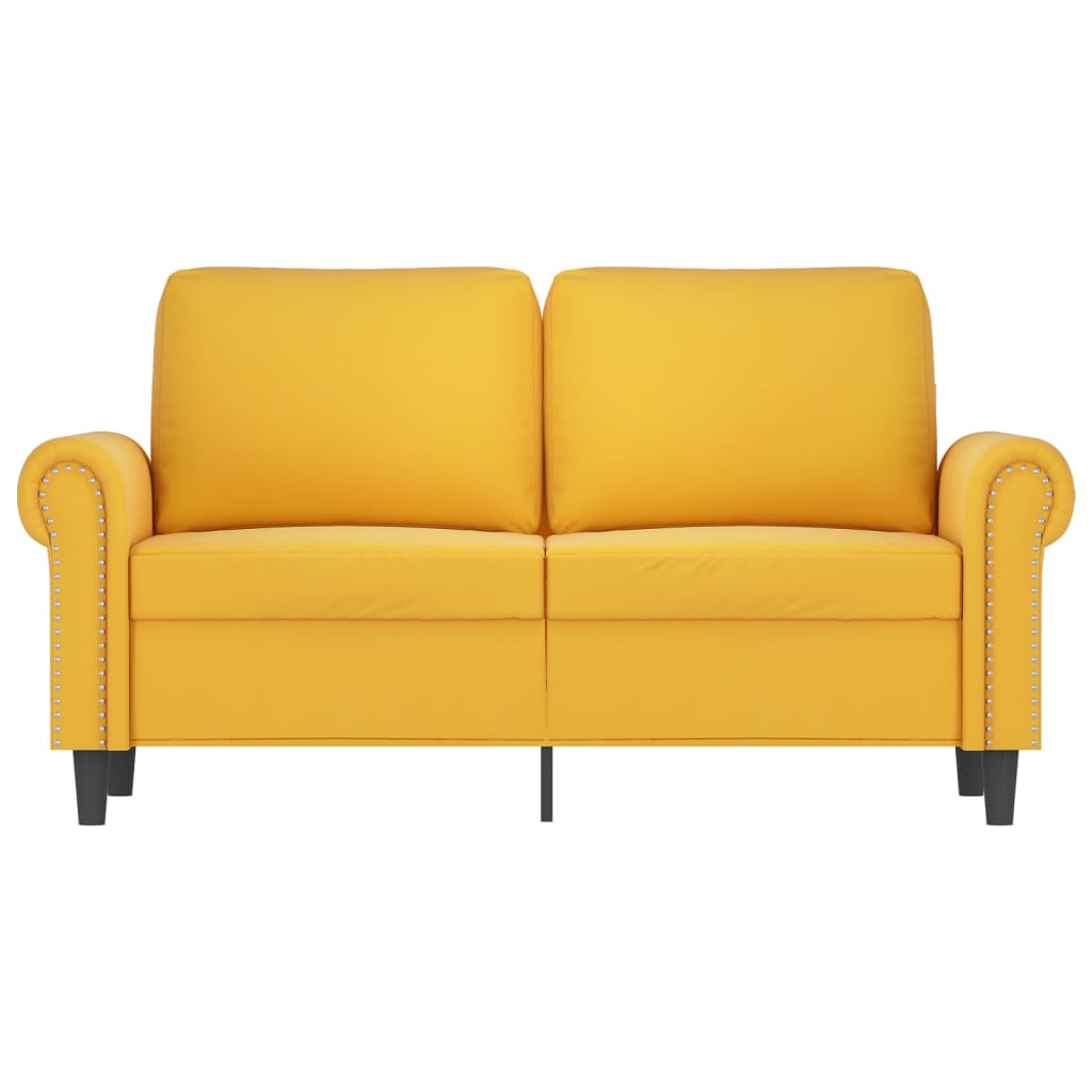 vidaXL Tweezitsbank 120 cm fluweel geel