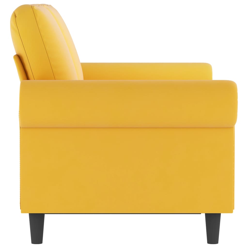 2-Sitzer-Sofa Gelb 120 cm Samt-4