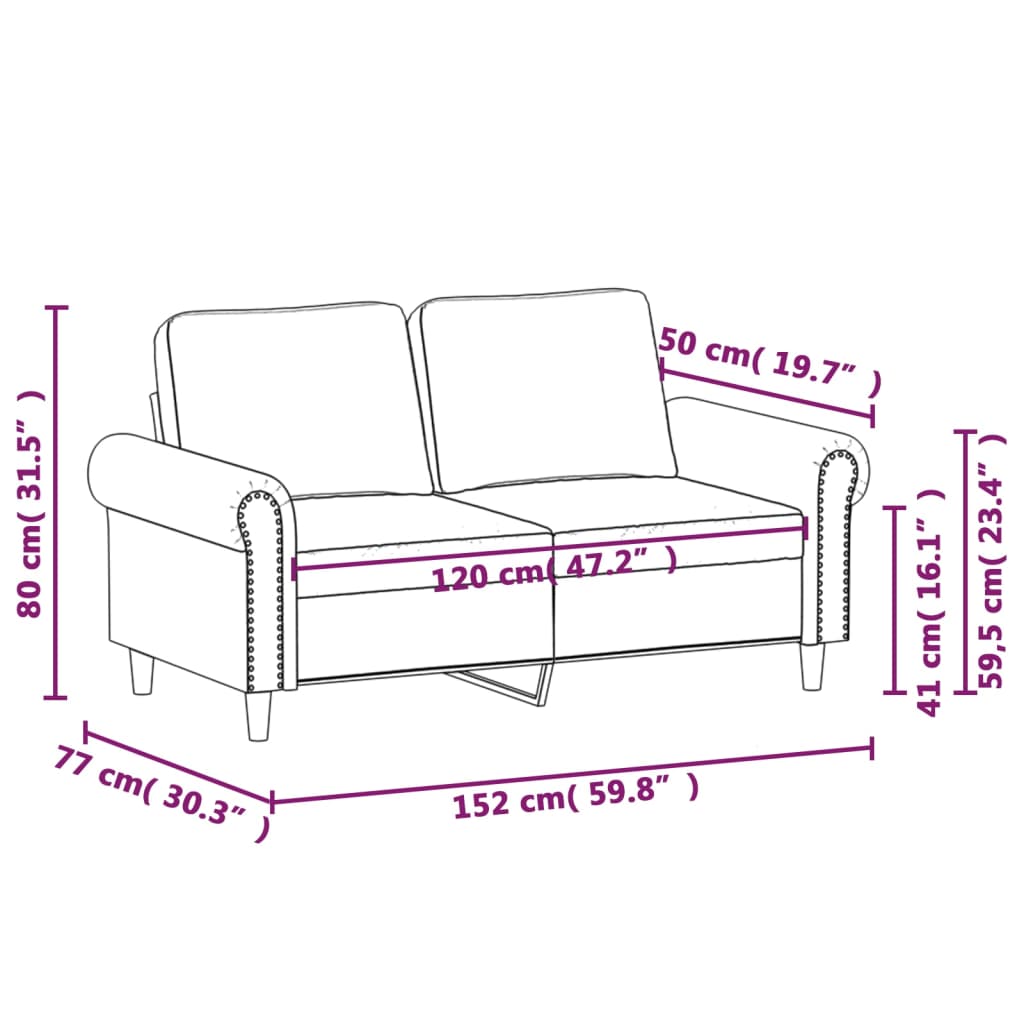 2-Sitzer-Sofa Gelb 120 cm Samt-8