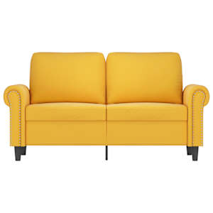 vidaXL Canap&eacute; &agrave; 2 places Jaune 120 cm Velours