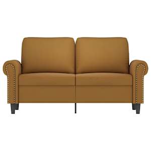 vidaXL Dvivietė sofa, rudos spalvos, 120cm, aksomas