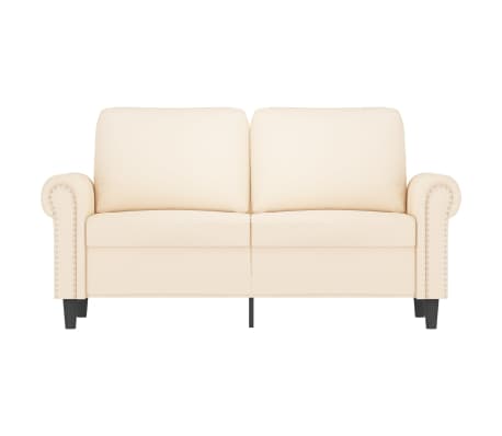 vidaXL Dvivietė sofa, kreminės spalvos, 120cm, aksomas
