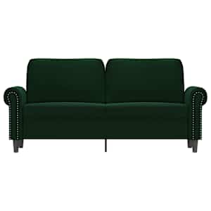 vidaXL Dvivietė sofa, tamsiai žalios spalvos, 140cm, aksomas