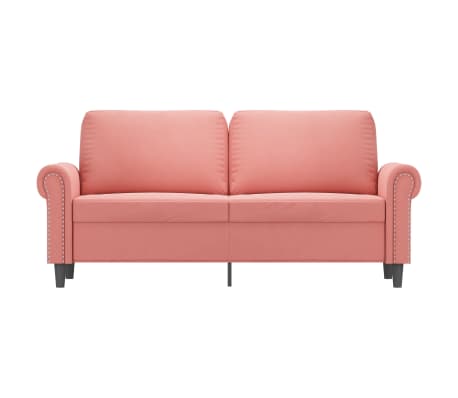 vidaXL Dvivietė sofa, rožinės spalvos, 140cm, aksomas
