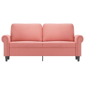 vidaXL Dvivietė sofa, rožinės spalvos, 140cm, aksomas