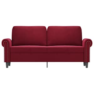 vidaXL Dvivietė sofa, raudonojo vyno spalvos, 140cm, aksomas