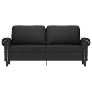vidaXL Dvivietė sofa, juodos spalvos, 140cm, aksomas