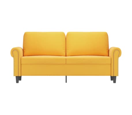 vidaXL Dvivietė sofa, geltonos spalvos, 140cm, aksomas