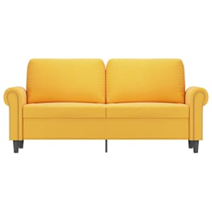 vidaXL Dvivietė sofa, geltonos spalvos, 140cm, aksomas