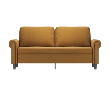 vidaXL Dvivietė sofa, rudos spalvos, 140cm, aksomas