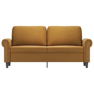 vidaXL Dvivietė sofa, rudos spalvos, 140cm, aksomas