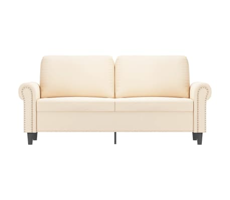 vidaXL Dvivietė sofa, kreminės spalvos, 140cm, aksomas