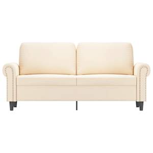 vidaXL Dvivietė sofa, kreminės spalvos, 140cm, aksomas