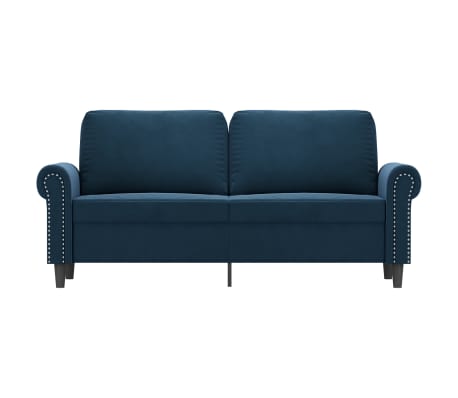 vidaXL Dvivietė sofa, mėlynos spalvos, 140cm, aksomas