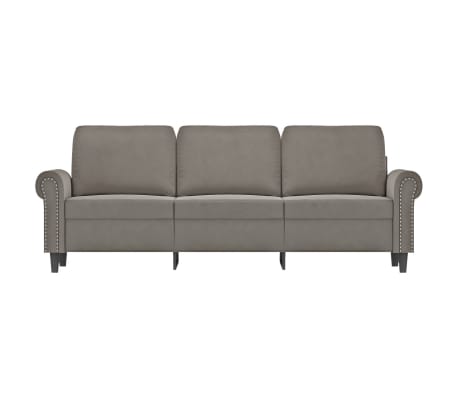 vidaXL 3-Sitzer-Sofa Hellgrau 180 cm Samt