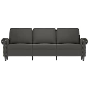 vidaXL Trivietė sofa, tamsiai pilkos spalvos, 180cm, aksomas