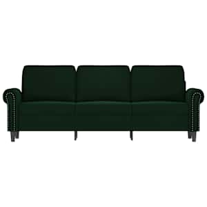 vidaXL Trivietė sofa, tamsiai žalios spalvos, 180cm, aksomas