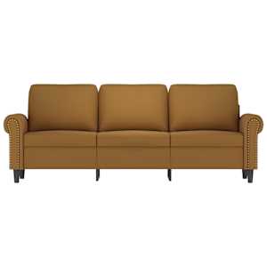 vidaXL Trivietė sofa, rudos spalvos, 180cm, aksomas