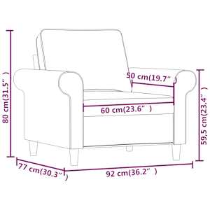 Křeslo světle šedé 60 cm textil - obrázek 8