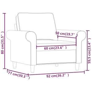 Křeslo tmavě šedé 60 cm textil - obrázek 8