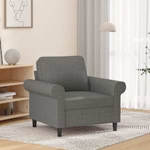 Křeslo tmavě šedé 60 cm textil - obrázek 1